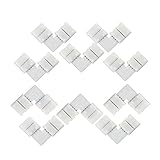 SMD5050 4ピンRGB LEDテープライトLタイプコネクタ、10mm幅LEDストリップライトＬ字型コーナーコネクタ、LEDテープ装飾直角スナップコネクタ、LEDストリップコーナージャンパー、LE
