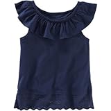 OSHKOSH(オシュコシュ) ラッフルアイレットヘムトップ ネイビー トップス半袖Tシャツ 6ヶ月【並行輸入】