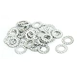 uxcell ロックワッシャー 8mm内径 炭素鋼 亜鉛メッキ 外部鋸歯状 40個入り