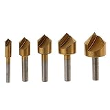Homyl HSS 　ドリルビット　金属用　面取り　装置82°　木材　　皿穴　パワー　ドリル　ビット　6,10,13,16,19mm　5Pcs セット