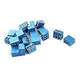 uxcell PCBターミナルブロック ネジ・ターミナルブロック・コネクタ 5.08mmピッチ 3P ブルー 20個入り