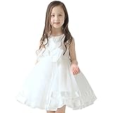 JJ-Factory 子供ドレス 発表会 ホワイトビジューパニエ内蔵ドレス (90cm)