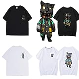 [ユック] ワン・イーボー 王一博 Tシャツ 半袖 黒豹 同型Tシャツ インナーシャツ 上着 記念シャツ コスプレ衣装 印象Tシャツ カジュアル スポーツシャツ 通気性 萌えグッズ 男女兼用 (B,M)