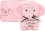 Elephant Blankie Pink with Jesus Loves Me by Brownlow Kitchen [並行輸入品]