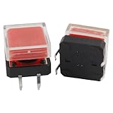 uxcell タクトスイッチ プラスチック 金属 電気部品 プッシュボタンスイッチ 瞬時 12 x 12mm x 7mm 4 Pin DIP w Cap