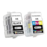 【SUNINK】キャノン 用 互換 詰め替えインク BC-365+BC-345+BC-310XL/BC-366+BC-346+BC-311XL(BK/顔料ブラック)+(CL/3色カラー)【合計2本】対応：PIXUS TS3530/TS3130/TS3130S/TS3330/TS203/TR4530/MP493/MP280/MP490/MP480/MP270/MX420/MX350/iP2700