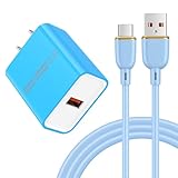 急速充電器 type-c Android充電器 qc3.0充電器 18W/3A スマホ充電器 Type-C 急速充電 USB-Cケーブル 1.83m/1本 QC3.0アダプター アンドロイド充電器 タイプCコード 携帯急速充電器 Galaxy急速充電器 USB充電器 type c acアダプター タイプC電源コード USBコンセント 急速充電 USB電源アダプタ(ブルー)