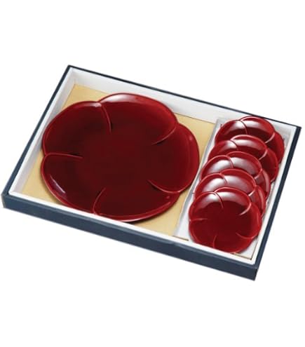 Amazon.co.jp: 飛騨春慶塗 手塗漆）溜春慶 銘々皿 5客揃え : ホーム