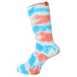 [ユニバーサルオーバーオール] ソックス タイダイ 靴下 メンズ レディース 23～25cm 25～27cm クルーソックス おしゃれ ブランド (23-25cm, SKY)