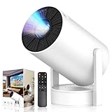 プロジェクター 家庭用 小型【2026音質強化バージョン・外部スピーカー・HDR高ダイナミック画質】270°回転 高輝度 1080P 天井投影 Wi-Fi6 大画面 Android TV搭載 Bluetooth5.4 HiFiスピーカー 自動台形補正 ズーム機能 短距離投影 軽量 静音 HDMI/ス