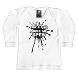 Rebel Ink Baby 327wls1218 Pink & Blue Make Me Spew- 12-18 Month White Long Sleeve Tee