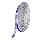 ラインストーンテープ 自粘着 キラキラ デコシール 幅4.5mm 2列 ブルー 長さ90cm DIY用 多列 幅4.5mm〜18mm NANDELMO ND-0180-R04-BU-4.5mm-2L