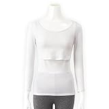 あったかインナー・産後用おしりすっぽり授乳口付クルーネック八分袖 オフホワイト サイズ：Ｌ
