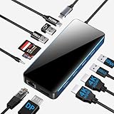 USB C ハブ ドッキングステーション hdmi 2ポート 4画面拡張可能 4K対応、USB 3.0 2ポート 100W 急速充電 SD/TF:104Mb/s Displayport USB 2.0*2 MacBook Pro/Air 2020 Dell XPS 13/15 Lenovo Yoga HPなどタイプC機種に対応