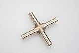 真鍮銅　十字ホースジョイントパイプ　クロスパイプ　外径6ｍｍ