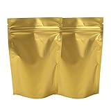 ゴールドマットZipロックマチ付きバッグポーチ10 x 15 cm3.9 X 5.9 " ) ( 100 /パック
