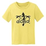 デジタルTシャツショップベビー女子Aloha Palm Trees and Surfboard Tシャツ US サイズ: S カラー: イエロー