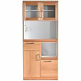 食器棚 完成品 ガーデン ナチュラル 幅80㎝オープン扉タイプ 引き戸 キッチン収納 棚 おしゃれ レンジ台付き食器棚 (幅80㎝オープン扉タイプ)