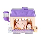 Little Live Pets Bunny ミニインタラクティブおもちゃセット ハッチアニマルプレイセット サプライズベイビー3体付き 20以上のサウンド バニーアクセサリー 対象年齢3歳以上