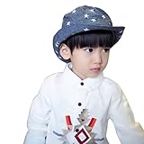 (ビグッド)Bigood 赤ちゃん ベビー 帽子 ビーチハット 子供 男の子 日よけ UVカット キッズ サファリハット 女の子 保育園 春夏 日焼け 星柄 デニム B 50cm
