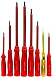 Bastex 絶縁ドライバ8点セット　アンチショックレッドハンド マグネティックヘッド(100v-250vのテストレンジ) [並行輸入品]