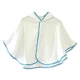 ブルーム 日本製 4重ガーゼ ベビーポンチョ (水玉ブルー）