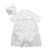 お帽子付き ベビードレス2点セット 61701　ホワイト
