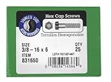 The Hillman Group 831650 3/8-16 x 6-Inch Stainless Steel Hex Cap Screw, 25-Pack [並行輸入品]