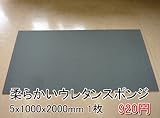 やわらかいスポンジ　灰　【厚み5mm 1000 x 2000】