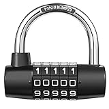 5文字ロックコードロック大型ジムキャビネットロッカールームプロップパドロックワードロックPL-004-BK 5ダイヤルコンビネーションパドロック、黒
