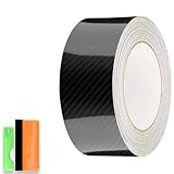 2インチ x 25フィート 7Dカーボンファイバーブラックビニールラップキット ブラックアウトクローム用 ウィンドウトリム取り外しドアトリム ツールキット付き