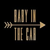 baby in car カッティング ステッカー Mサイズ ゴールド 金