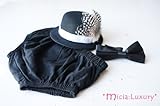 micia luxury(ミシアラグジュアリー) ハーフバースデー 飾り 男の子 ベビーボーイ フェザーハット 蝶ネクタイ おむつカバー 3点セット 寝相アート 誕生日 記念撮影