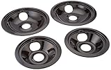 磁器Drip Pans for GE Hotpoint Electricストーブ4-pc。セット – ブラック