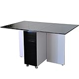 鏡面仕上げ 両バタフライテーブル アウトレット品 伸長式 伸張式 折りたたみテーブル ダイニングテーブル リビングテーブル 北欧風 木製 (ブラック)