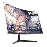 KEY TO COMBAT 24インチ 湾曲ゲーミングモニター フルHD 1080p 180Hz 1ms MPRT 曲面1500R VAパネル 3000:1コントラスト比 Adaptive Sync対応 HDR10対応 HDMI×2 DP×1 イヤホン端子 H24S17