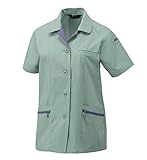 Bodyfine | #BF-504半袖スモック 【東レ/春夏】（size S～5L/６色展開/レディース） 作業服 アースグリーン(4) M