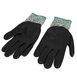 uxcell 手袋　コットン製手袋　ブラック　グレー　グリーン　ニット　ペア入 PUコート 23cm長さ