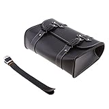 monkeyjackオートバイツールバッグハンドルバーサドルバッグPUレザーストレージツールポーチ2ストラップ留め