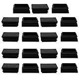 uxcell チューブインサート 30 x 40mm プラスチック製 長方形 リブ付き チューブインサート エンド カバー キャップ 家具 椅子 テーブル 脚 フロアプロテクター 19個入り