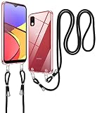 NISIILNG Galaxy A21 クリア ショルダー SC-42A SCV49 Galaxy A20 ケース SC-02M SCV46 Galaxy a21 / a20 スマホケース 肩掛け斜めかけ 縄掛け ストラップ付き スマホケース 透明 TPU 耐衝撃 薄型軽量 ギャラクシーA21/A20 5G スマホ シリコン カバー 長さ調整可能 取り外し可能 落下防止 紛失防止 (クリア)