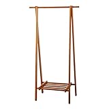送料無料 木製ハンガーラック コートハンガー 洋服掛け 衣類 コート 収納 (ブラウン)