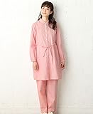 犬印本舗 Fairy フェアリー マタニティ パジャマ 授乳口付き ストライプ 柄 ナイティ 妊婦服 産前 産後 長袖 前開き アジャスター調節可 M ～ L レッド 21891 21891102