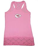 Kansas City Chiefsレディースサイズ大きなGlitter矢印ロゴタンクトップshirt-ピンクレース下部