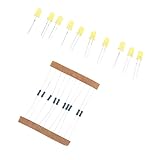 Fenteer 220オーム　抵抗器＆LEDライト（5mm）　20個入り　ラズベリーパイ Arduino MCU用　3色選択　　 - 黄