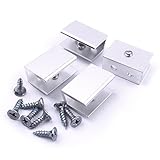Atoplee 4pcsステンレススチール正方形ガラスクリップクランプブラケットホルダーフラットサーフェスのウィンドウBalustrade、3sizes 8mm-10mm 16120033