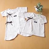 【出産祝い用ギフト包装無料】StudioPOPPOオーガニックコットン 短肌着とコンビ肌着のセット(ブラウン)