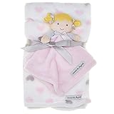 Blankets and Beyond 2 Pc. Pink and Grey Hearts Gift Set with Doll Security Blanket by Blankets and B