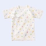 MIKIHOUSE(ミキハウスベビー)『ピュアベール』天使のはぐどうぶつ柄のニットガーゼ短肌着（50cm・60cm） ６０ｃｍ,白