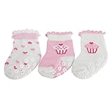 (ナーサリー・タイム) Nursery Time 赤ちゃん・ベビー用 靴下セット (3足組) ソックス 女の子 (3-6ヶ月(16-18EU)) (ピンク/ホワイト)